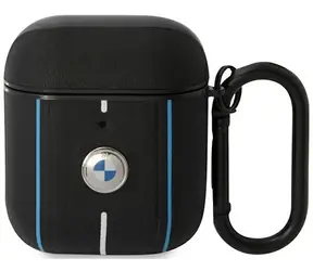 BMW Kryt pro AirPods 1/2 Color Lines kožený černá