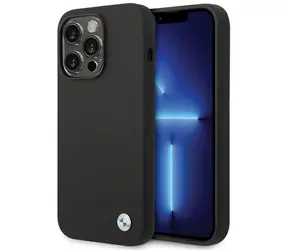 BMW Zadní kryt kovový s logem pro iPhone 15 Pro Max černá