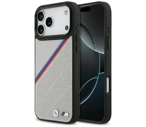 BMW Zadní kryt s tříbarevným kovovým logem MagSafe pro iPhone 17 Pro Max šedá