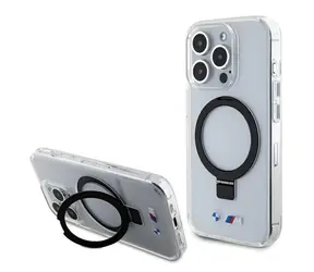 BMW Zadní kryt Ring Stand Collection MagSafe pro iPhone 15 Pro transparentní