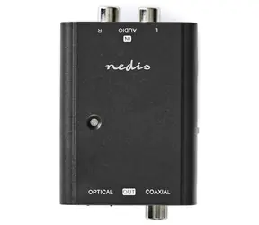 Rozbaleno - Nedis převodník analogového audia na digitální černý / Audio převodník / 2x RCA - RCA + Toslink / rozbaleno