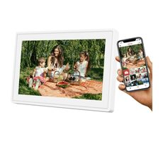 SENCOR SDF 1092 W bílá / Digitální fotorámeček / 10.1" IPS dotykový / 1280x800 px / Repro / Wi-Fi / čtečka karet