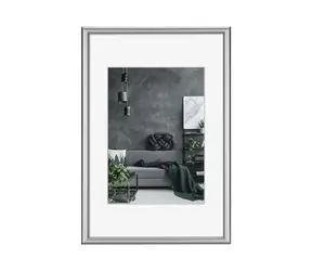 Hama rámeček hliníkový DETROI stříbrná / 70x100 cm / plastové sklo