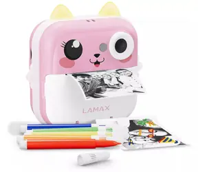 LAMAX InstaKid2 Plus růžová / dětský fotoaparát / 2.4" displej / Micro SD / MP3 / USB-C / hry 