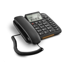 Gigaset DL380 černá / drátový telefon / displej