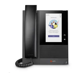 Poly CCX 400 bez zdroje černá / telefon se sluchátkem / displej 5.0" / USB & 2x GLAN / kompatibilita Microsoft Teams