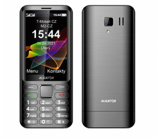 Aligator D950 šedá / 3.5" TFT / Dual SIM / SOS tlačítko SMS / FM rádio / svítilna