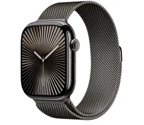 Apple Watch Series 10 GPS+Cellular 46mm Břidlicově šedé titanové tělo - Břidlicově šedý milánský tah (S/M) / 130–180 mm
