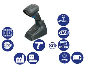 DATALOGIC QuickScan I QM2131 kit RS-232/ 1D snímač čárových kódů / 433MHz / Multi-IF / černá