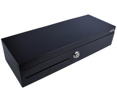 VIRTUOS Pokladní zásuvka flip-top FT-460C1 černá / s kabelem / bez zamykacího krytu / 9-24V