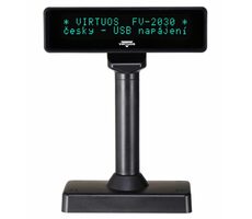 VIRTUOS FV-2030B černá / zákaznický displej / VFD / 2x20 9 mm / USB