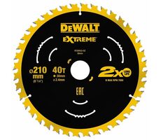 DeWalt DT20433 Extreme / Pilový kotouč pro pily / Průměr 210x30 mm / Šířka řezu 2.4 mm / Počet zubů 40