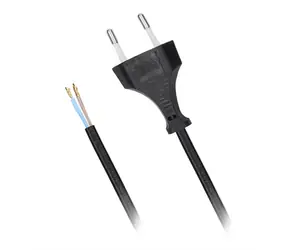Solight PF07 flexo šňůra 2m černá / 2x 0.5mm2