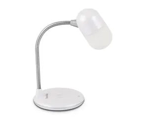TechniSat VIOLA bílá / Stolní LED lampa / bezdrátové nabíjení / stmívatelná / BT 5.0 / reproduktory 3W / 2800K - 8900K