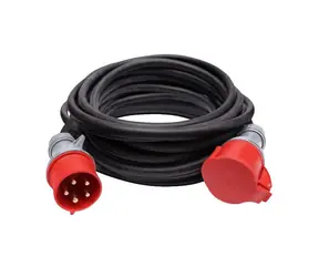 Rozbaleno - Solight prodlužovací 400V-32A přívod - spojka 1 zásuvka 15m černá / 5 x 2.5mm2 / rozbaleno