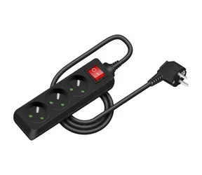 RETLUX RPC 18B Prodlužovací přívod s vypínačem 3 zásuvky 3×1.0mm 1.5m černá
