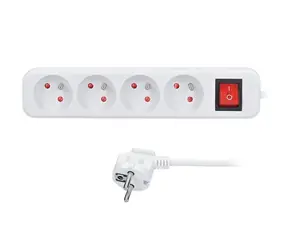 Solight prodlužovací přívod 4 zásuvky + vypínač 3m bílá / 3 x 1.5mm2