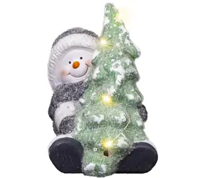 RETLUX RXL 473 Sněhulák se stromem 14cm 6LED 3000K - teplá bílá