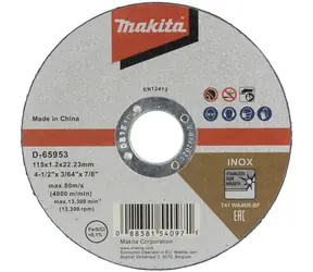 Makita D-65953-12 Řezný kotouč na nerez 115x1.2x22.23mm 12 ks