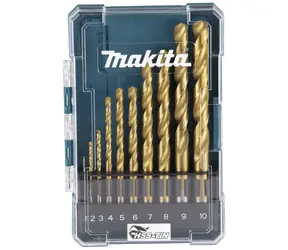 Makita D-72849 Sada vrtáků do kovu HSS-TiN 1-10 / válcová stopka