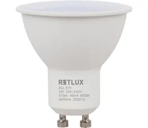 RETLUX RLL 615 GU10 bulb 5W / 675 lm / 6500K - denní bílá / D 