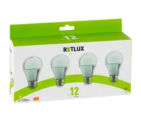 RETLUX REL 33 LED A60 4x12W E27 / 1200 lm / 3000K - teplá bílá / 4ks