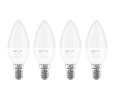 RETLUX REL 35 LED C37 4x5W E14 / 430 lm / 3000K - teplá bílá / 4ks