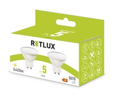 RETLUX REL 36 LED GU10 2x5W  / 425 lm / 3000K - teplá bílá / 2ks