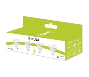 RETLUX REL 37 LED GU10 4x5W / 425 lm / 3000K - teplá bílá / 4ks