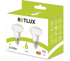 RETLUX REL 38 LED R50 2x6W E14 / 510 lm / 3000K - teplá bílá / 2ks