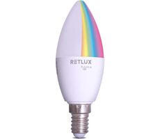 RETLUX RSH 100 C37 E14 4.5W RGB CCT / Chytrá žárovka / RGB / 326 lm / 2700-6500K