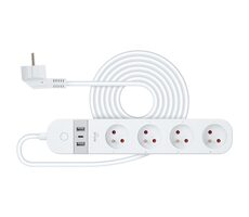 RETLUX RSH 202 Wi-Fi Smart prodlužovací zásuvka FR 16A / 4 zásuvky + 2 x USB typ A + USB typ-C