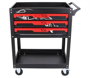 SIXTOL MECHANIC TROLLEY JASON / Dílenský vozík na nářadí / 3 šuplíky / 1 police 