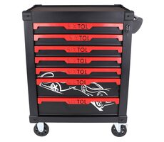 SIXTOL MECHANIC TROLLEY KEVIN 182 / Dílenský vozík na nářadí / 7 šuplíků / 182 ks nářadí 