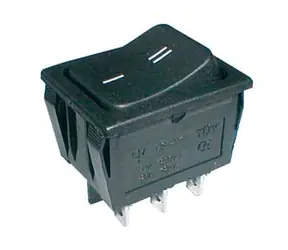 Solarmi Přepínač kolébkový 2pol./6pin ON-ON 250V/15A černá