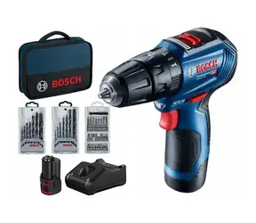 BOSCH GSB 12V-30 Professional / Aku Vrtací šroubovák s příslušenstvím / 12V / 10mm sklíčidlo / 2x2.0Ah