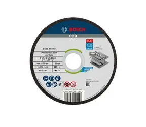 BOSCH 2608603171 / Řezací kotouč na nerezovou ocel / Průměr 125 x 22.23 mm / Šířka řezu 1.0 mm