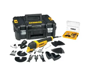 DeWALT DWE315KTA / Oscilační multibruska s příslušenstvím / 300 W / 22.000 kmitů-min
