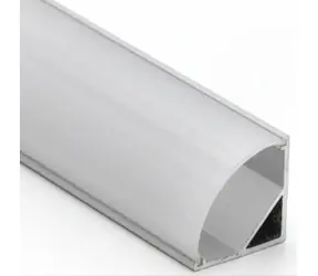Solight WM908-1 hliníková lišta pro LED pásky / rohová / 16x16mm / mléčný difuzor / 1m