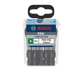 BOSCH 2608522546 / Sada bitů PZ2 / Délka 55 mm / 15 ks