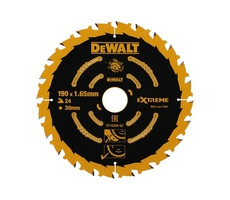DeWalt DT10304-QZ / Pilový kotouč Extreme / Průměr: 190mm / Otvor: 30mm / Zuby: 24 / pro aku pily