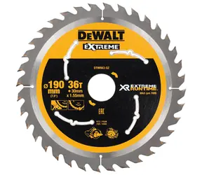 DeWalt DT99563 / Pilový kotouč pro kotoučové pily / Průměr 190x30 mm / Šířka řezu 1.55 mm / Počet zubů 36