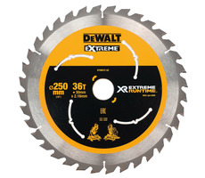 DeWalt DT99572 / Pilový kotouč pro aku pily / Průměr 250x30 mm / Šířka řezu 2.16 mm / Počet zubů 36