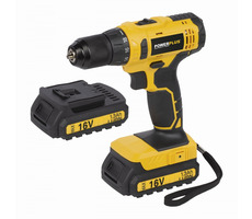 PowerPlus POWX00425 / Aku Vrtací šroubovák / 16V / 2x1.3Ah / 10mm sklíčidlo / 1.400 ot-min / 30 Nm
