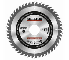 KREATOR KRT020409 / Pilový kotouč na dřevo / Průměr 160 x 30 mm / Šířka řezu 2.0 mm / Počet zubů 48 
