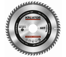 KREATOR KRT020415 / Pilový kotouč na dřevo / Průměr 185 x 30 mm / Šířka řezu 2.2 mm / Počet zubů 60 