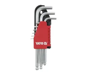 YATO Sada nástrčných klíčů inbus s kuličkou (9 ks) delší / 2 - 10 mm / Délka 81 - 174 mm / CrV 6150