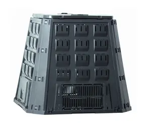 PROSPERPLAST Kompostér EVOGREEN - Černá / Objem 420 L / Rozměry 88.5x88.5 cm / Výška 90 cm / Plast / Hmotnost 8.5 kg