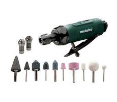 Metabo DG 25 Set / Pneu Přímá bruska / Tlak 6.2 bar / Spotřeba vzduchu 300 l-min / 25.000 ot-min / Kleština 6 mm