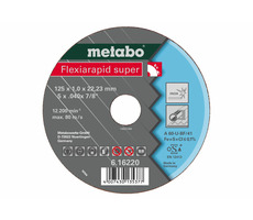 Metabo Flexirapid Super / Řezací kotouč na nerezovou ocel / Průměr 180 x 22.23 mm / Šířka řezu 1.6 mm / 46 U
